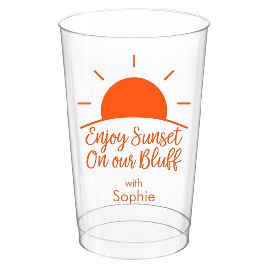 Enjoy Sunset on our Bluff Clear Plastic Cups